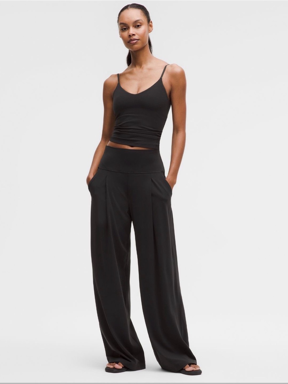 Wide Leg Black Palazzo Pants for Women